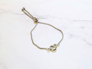 Pulsera Plateada Acero Inoxidable Ajustable con Nudo