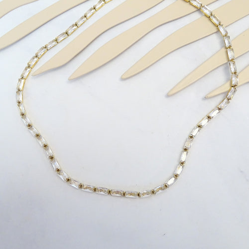 Collar Acero Cristal Baguette