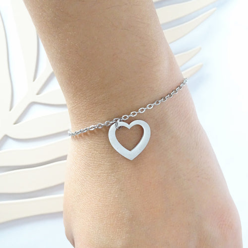 Pulsera Acero Inoxidable Corazon