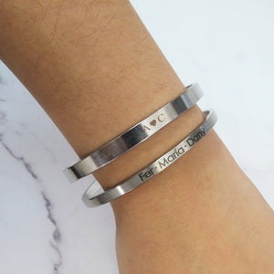 Brazalete Acero Inoxidable 4mm y 6 mm Personalizado