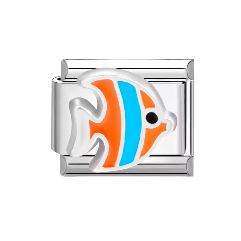 Charm Italian Pez Naranja con Azul